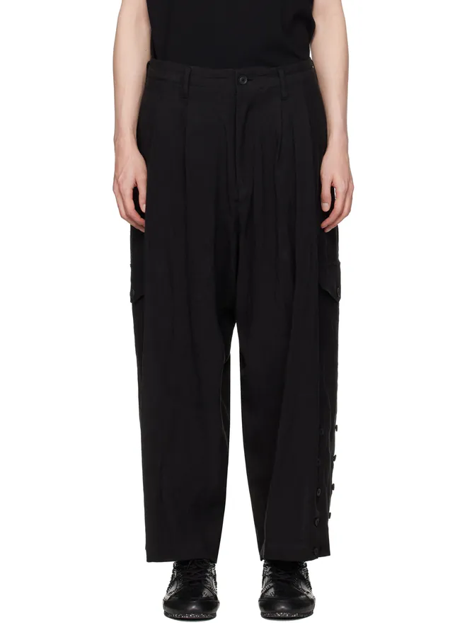 YOHJI YAMAMOTO YOHJI YAMAMOTO ブラック Adjustable Hem カーゴパンツの商品画像