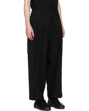 YOHJI YAMAMOTO ブラック Adjustable Hem カーゴパンツ - サムネイル2