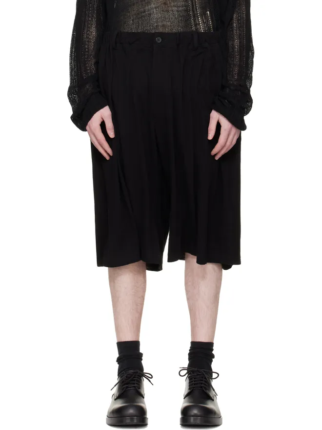 YOHJI YAMAMOTO YOHJI YAMAMOTO コットン＆リネン ジャージ ショートパンツの商品画像