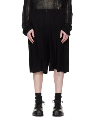 YOHJI YAMAMOTO コットン＆リネン ジャージ ショートパンツ - サムネイル1