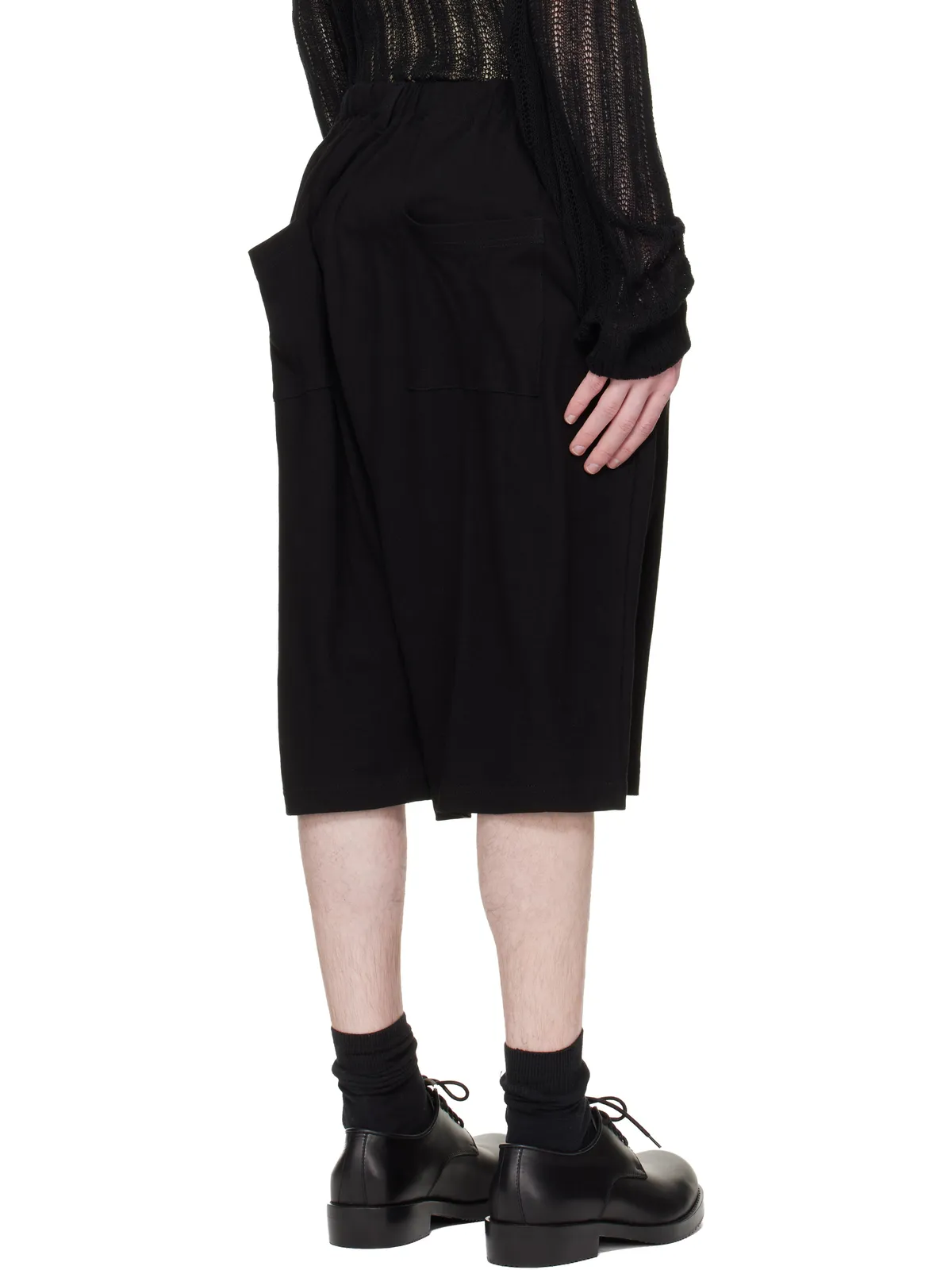 YOHJI YAMAMOTO コットン＆リネン ジャージ ショートパンツ - 画像3