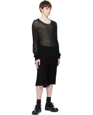 YOHJI YAMAMOTO コットン＆リネン ジャージ ショートパンツ - サムネイル4