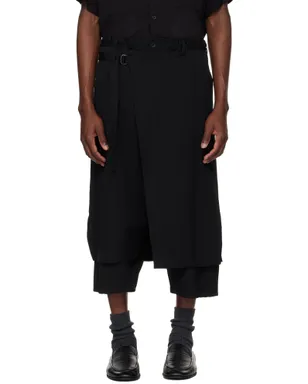YOHJI YAMAMOTO Standard ウール ギャバジン ラップパンツ - サムネイル1