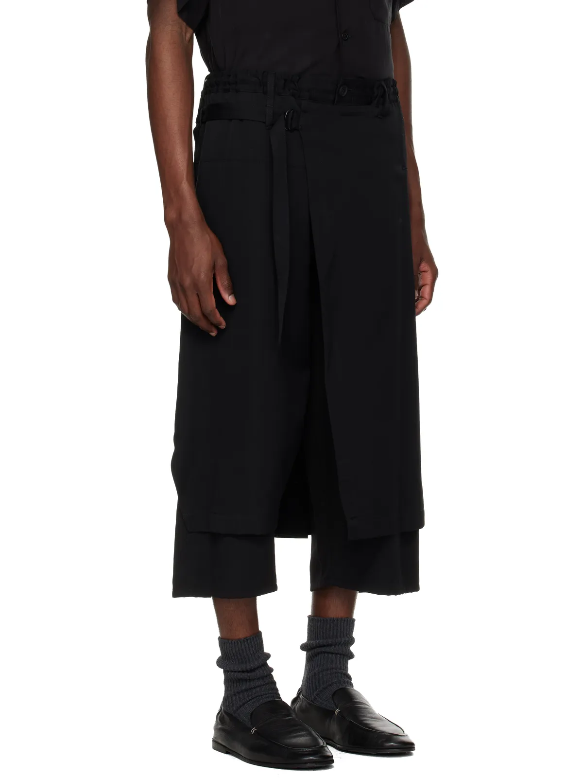 YOHJI YAMAMOTO Standard ウール ギャバジン ラップパンツ - 画像2