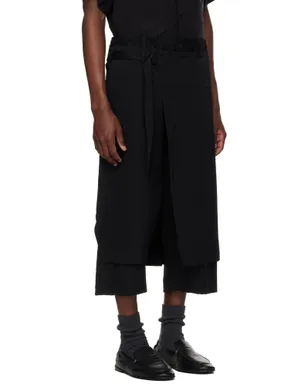 YOHJI YAMAMOTO Standard ウール ギャバジン ラップパンツ - サムネイル2