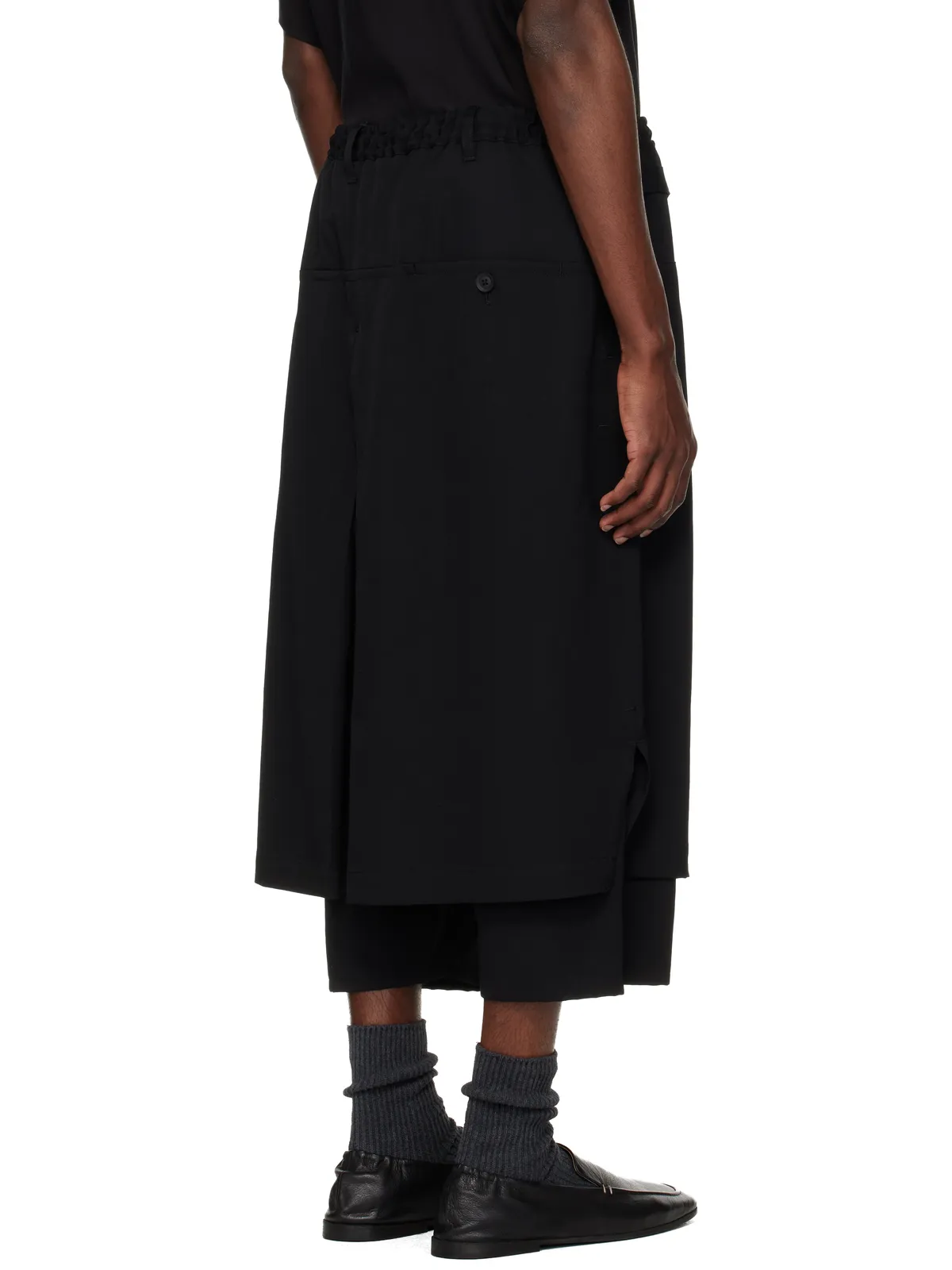 YOHJI YAMAMOTO Standard ウール ギャバジン ラップパンツ - 画像3