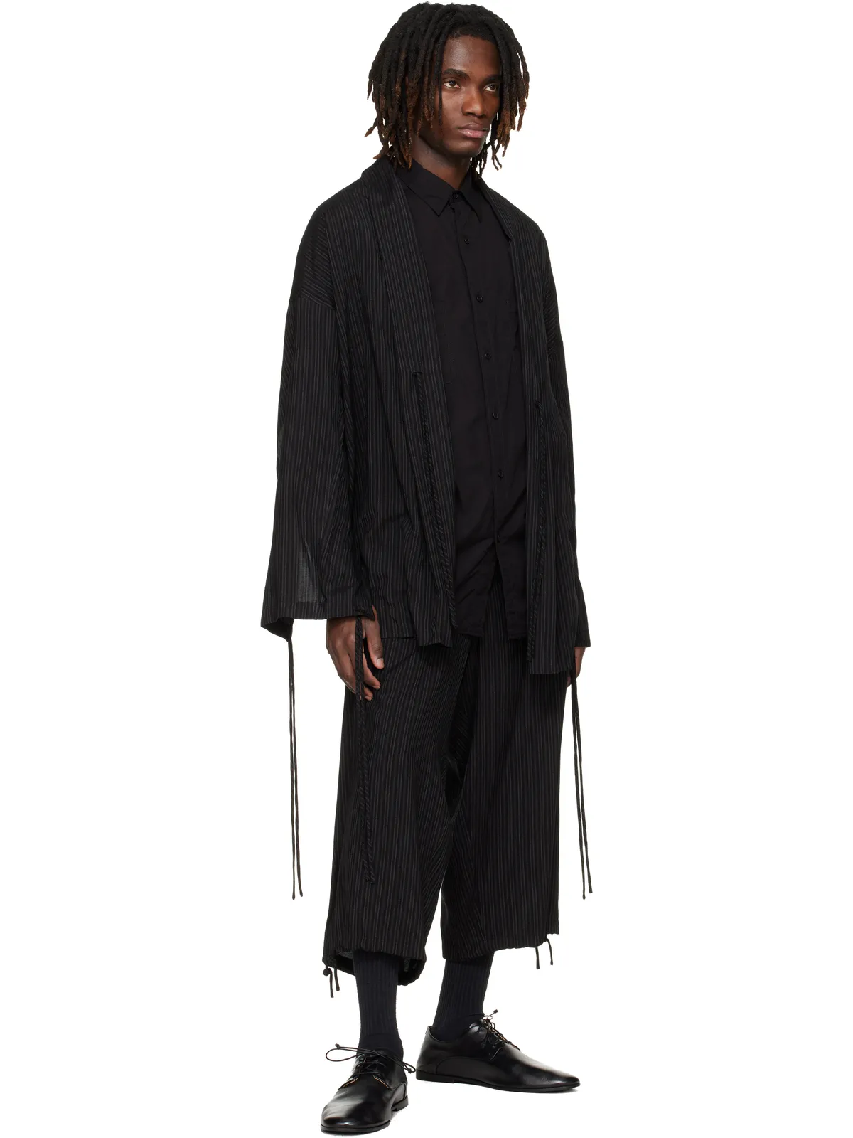 YOHJI YAMAMOTO Thin Stripe トラウザーズ - 画像4