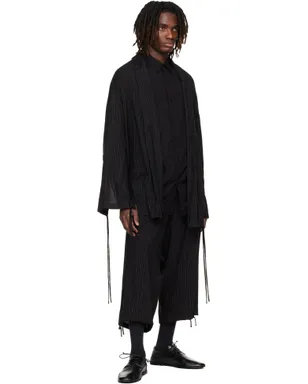 YOHJI YAMAMOTO Thin Stripe トラウザーズ - サムネイル4