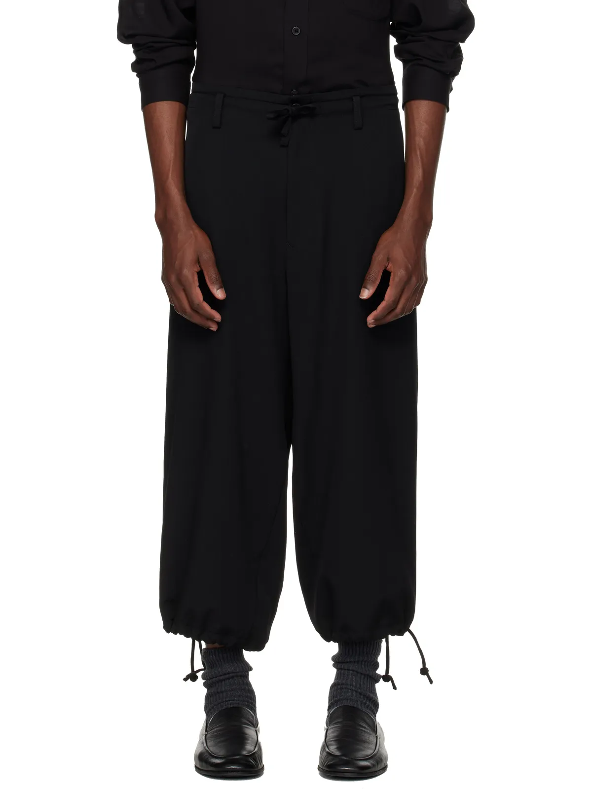 YOHJI YAMAMOTO String ウール ギャバジン トラウザーズ - 画像1