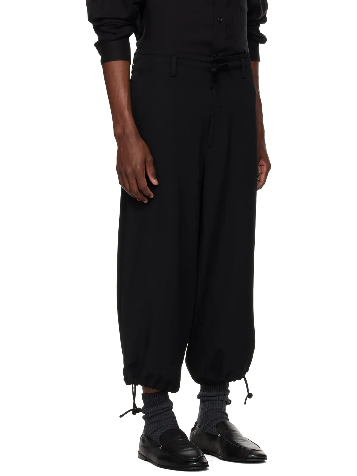 YOHJI YAMAMOTO String ウール ギャバジン トラウザーズ - 画像2
