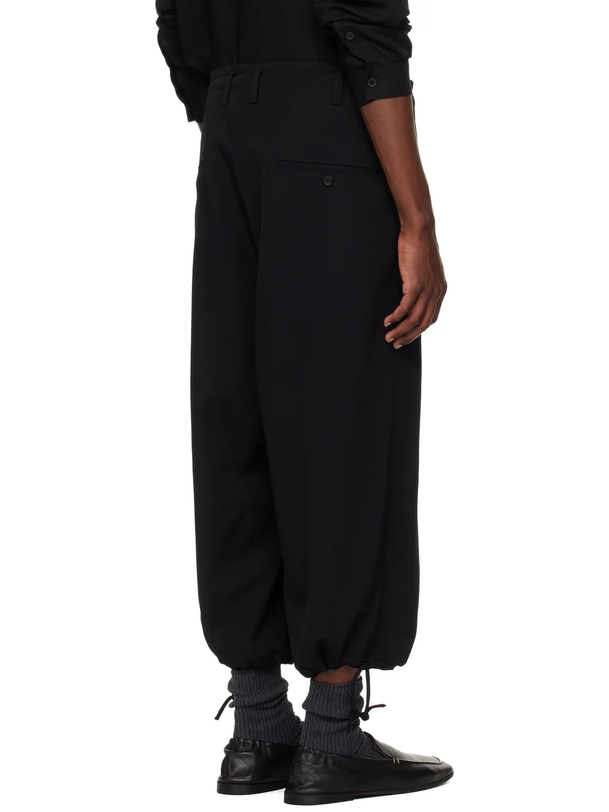 YOHJI YAMAMOTO String ウール ギャバジン トラウザーズ - 画像3