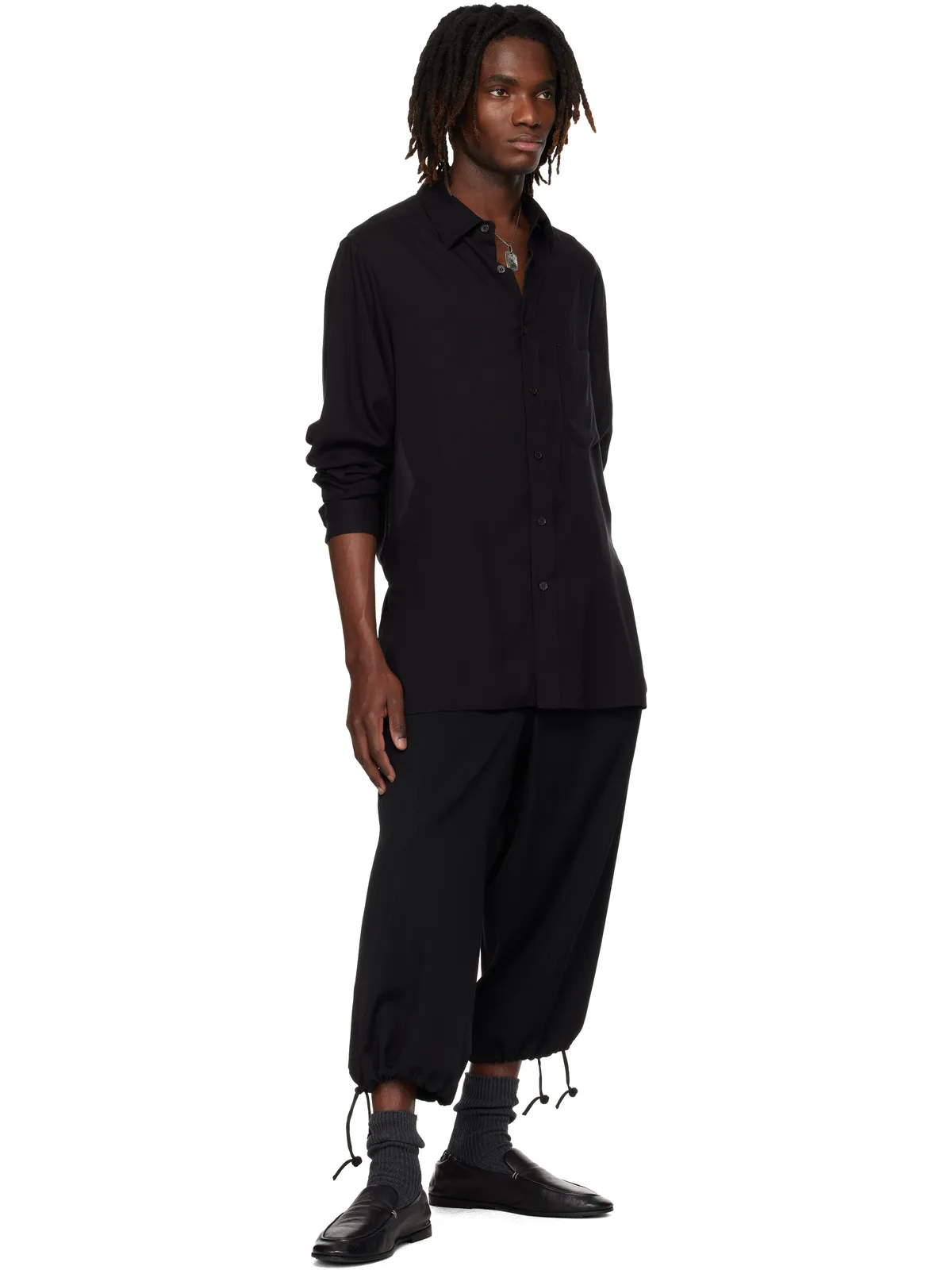 YOHJI YAMAMOTO String ウール ギャバジン トラウザーズ - 画像4