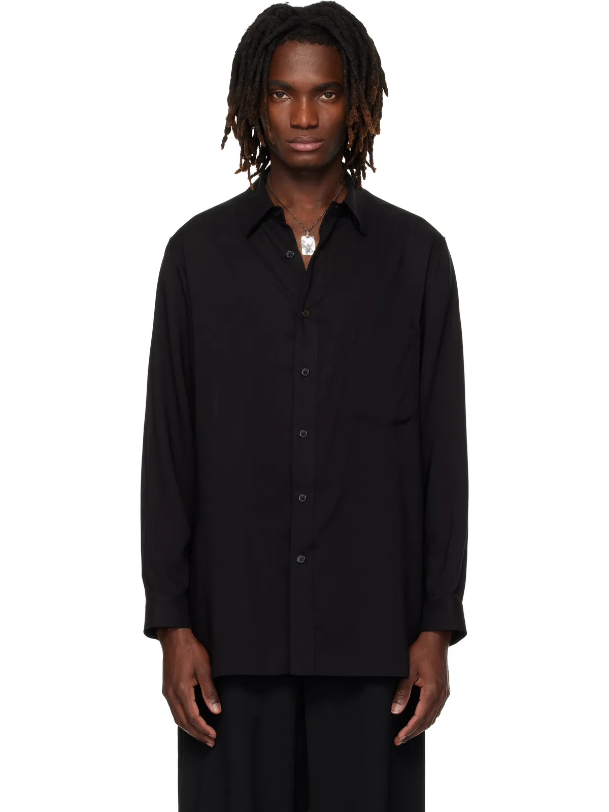 YOHJI YAMAMOTO Cellulose Lawn ダブルカラー シャツ - 画像1