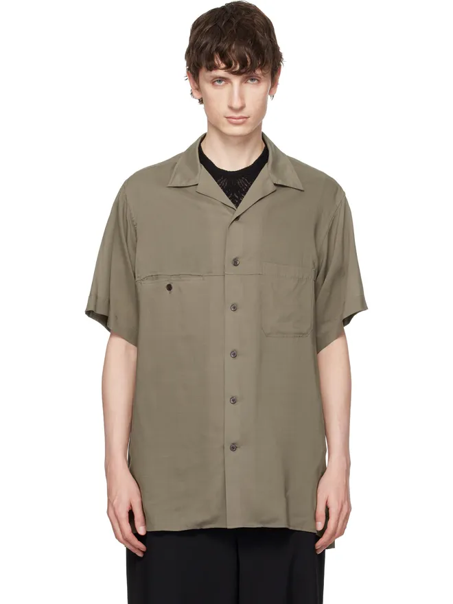 YOHJI YAMAMOTO YOHJI YAMAMOTO Cellulose Lawn Panel オープンカラーシャツの商品画像