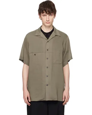 YOHJI YAMAMOTO Cellulose Lawn Panel オープンカラーシャツ - サムネイル1