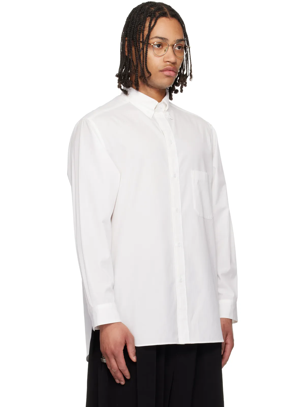 YOHJI YAMAMOTO Cotton Broad Double Collar シャツ - 画像2