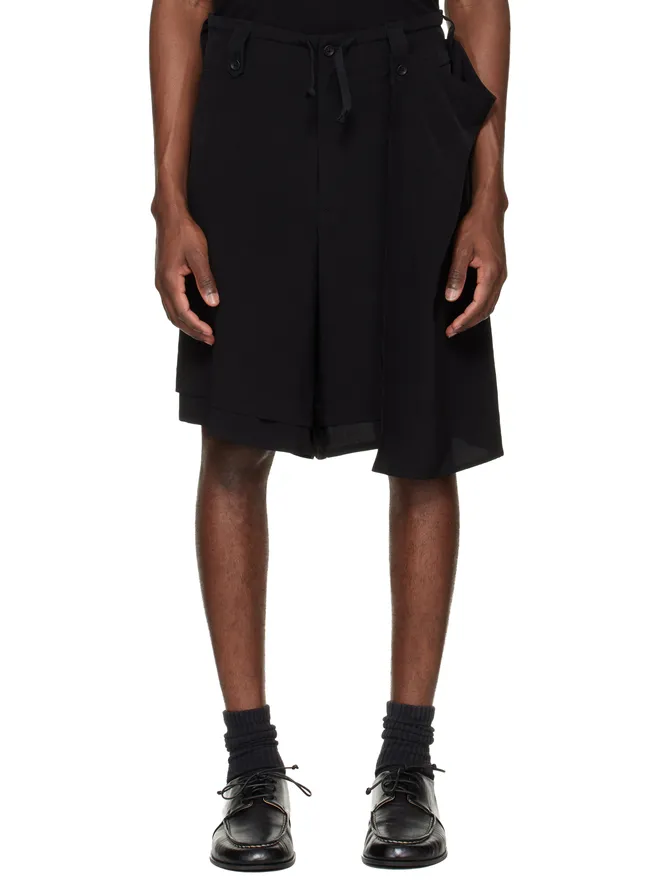 YOHJI YAMAMOTO YOHJI YAMAMOTO TA Tuxedo Drape Panel Attached ショートパンツの商品画像
