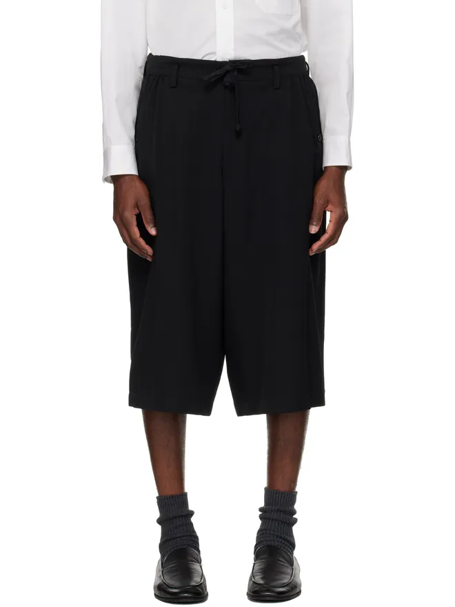 YOHJI YAMAMOTO YOHJI YAMAMOTO ウール ギャバジン ギャザー ショートパンツの商品画像