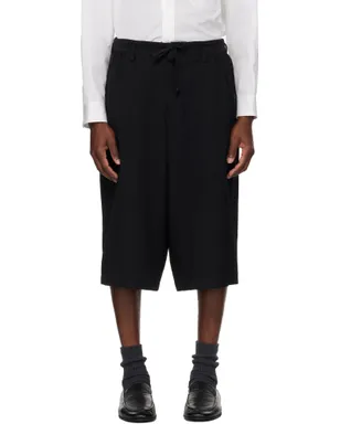 YOHJI YAMAMOTO ウール ギャバジン ギャザー ショートパンツ - サムネイル1