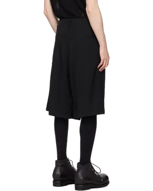 YOHJI YAMAMOTO St Pocket ウールギャバジン ショートパンツ - サムネイル3