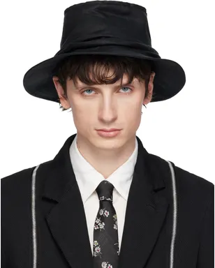 YOHJI YAMAMOTO ドレープ バケットハット - サムネイル1