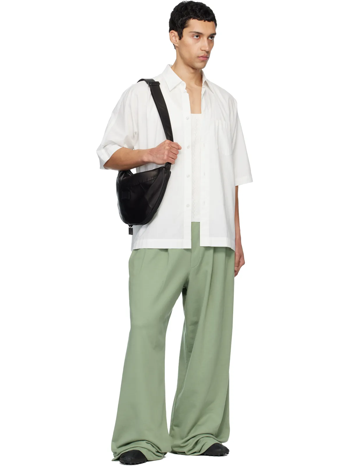 YOHJI YAMAMOTO Scratch Horse Leather Half Moon ショルダーバッグ - 画像4