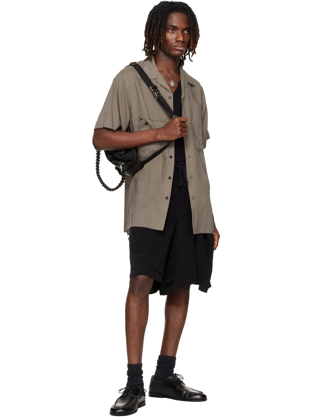 YOHJI YAMAMOTO ソフト オイル カウレザー ベルトバッグ - 画像4