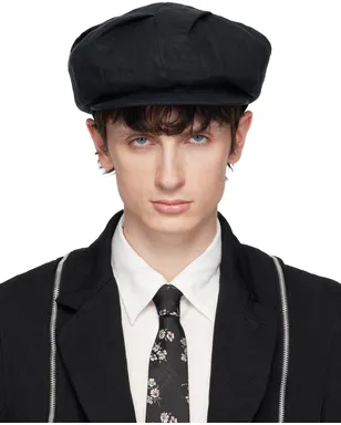 YOHJI YAMAMOTO Flax Flat Tuck Casquette キャップ - サムネイル1