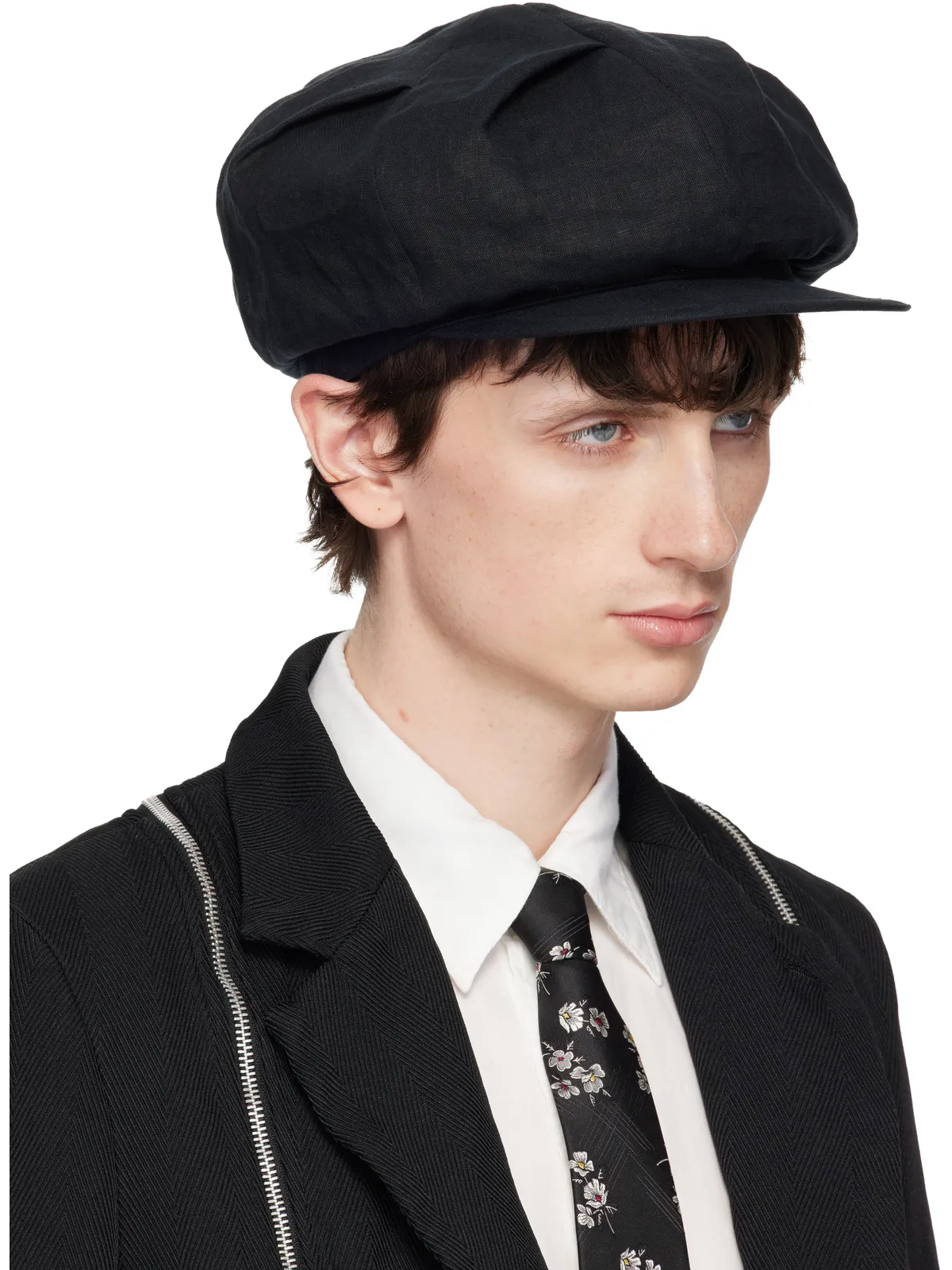 YOHJI YAMAMOTO Flax Flat Tuck Casquette キャップ - 画像2
