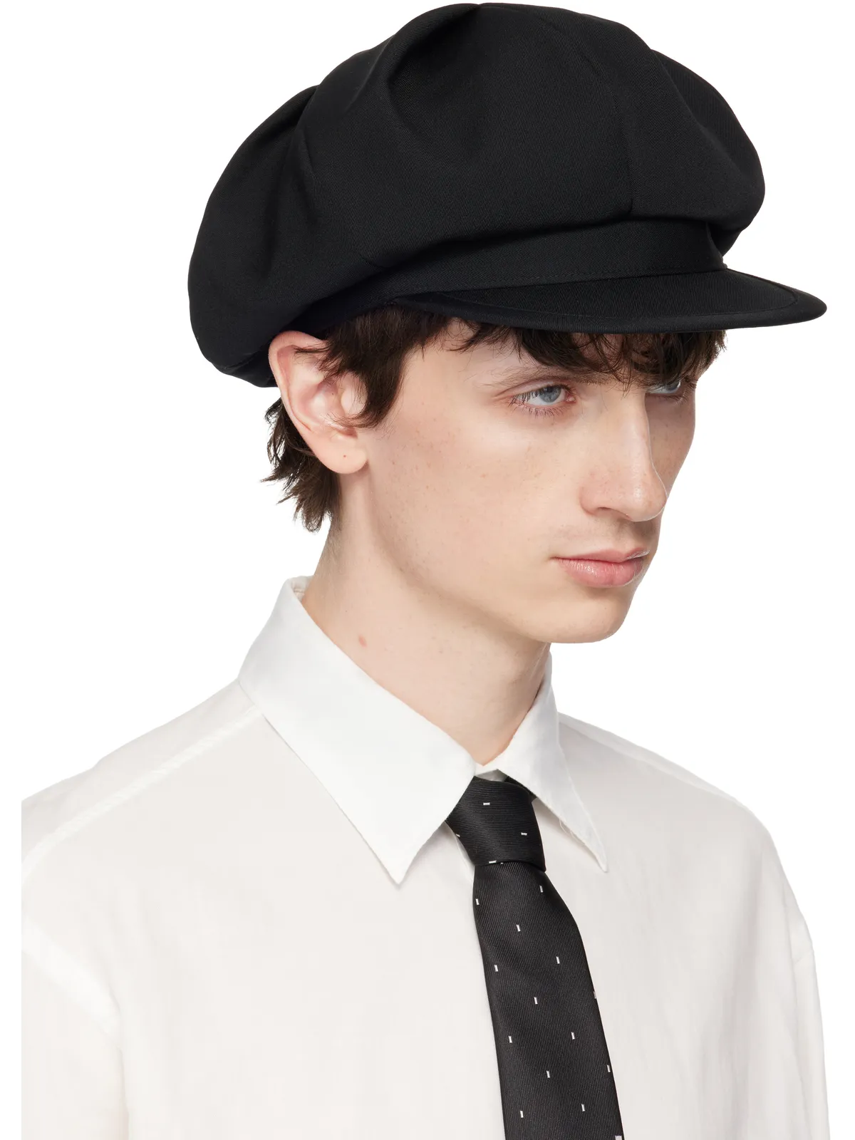 YOHJI YAMAMOTO Wool Gabardine Tuck Casquette キャップ - 画像2