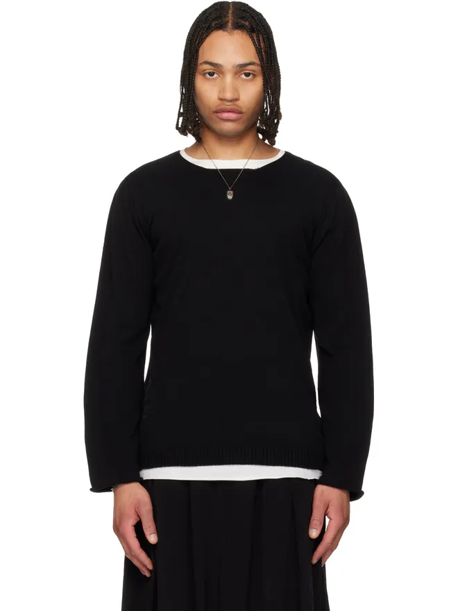YOHJI YAMAMOTO YOHJI YAMAMOTO PO Knit コットン カシミヤ ラウンドネック セーターの商品画像