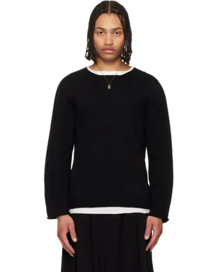 YOHJI YAMAMOTO PO Knit コットン カシミヤ ラウンドネック セーター - サムネイル1
