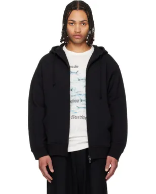 YOHJI YAMAMOTO 30/10 フレンチテリー ロゴ フーディ - サムネイル1