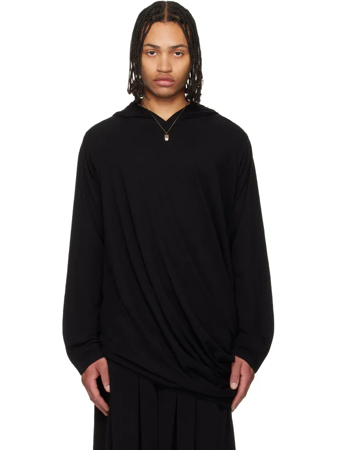YOHJI YAMAMOTO YOHJI YAMAMOTO ドレープ 長袖フーディの商品画像