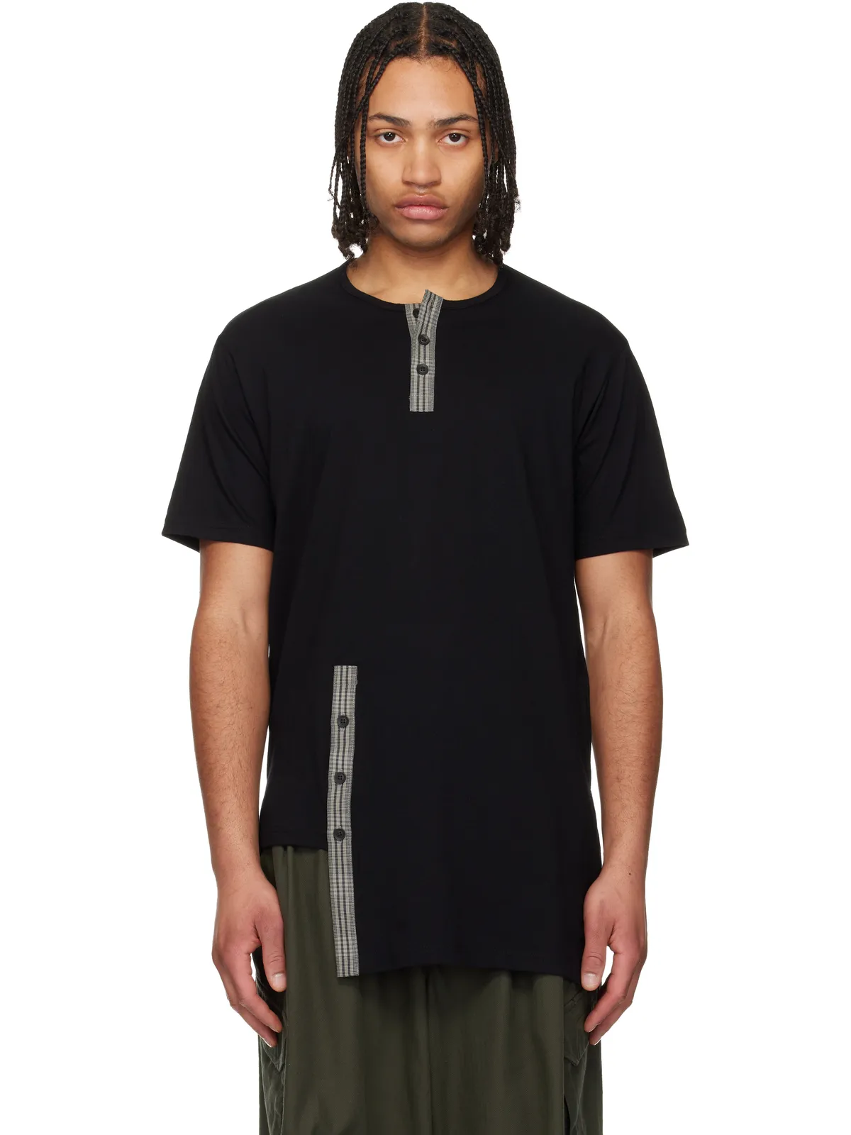 YOHJI YAMAMOTO アシンメトリー ヘンリーネック - 画像1