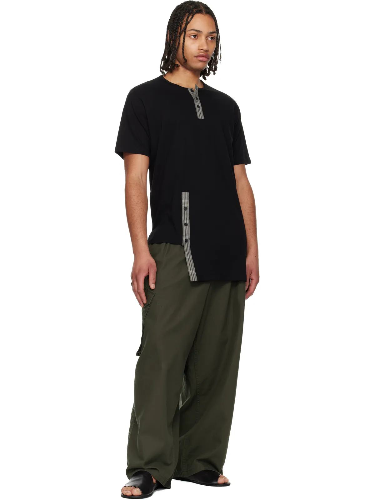 YOHJI YAMAMOTO アシンメトリー ヘンリーネック - 画像4