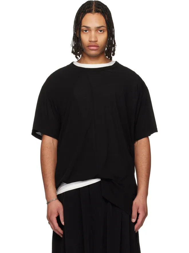 YOHJI YAMAMOTO YOHJI YAMAMOTO アシンメトリー 半袖Tシャツの商品画像
