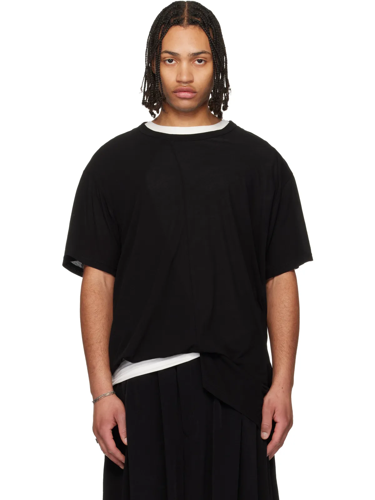 YOHJI YAMAMOTO アシンメトリー 半袖Tシャツ - 画像1