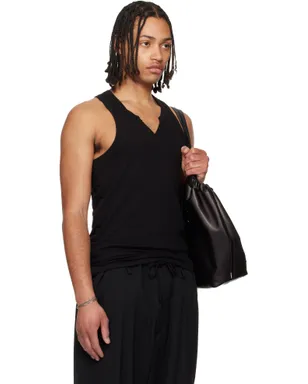 YOHJI YAMAMOTO Single Jersey Vネック タンクトップ - サムネイル2