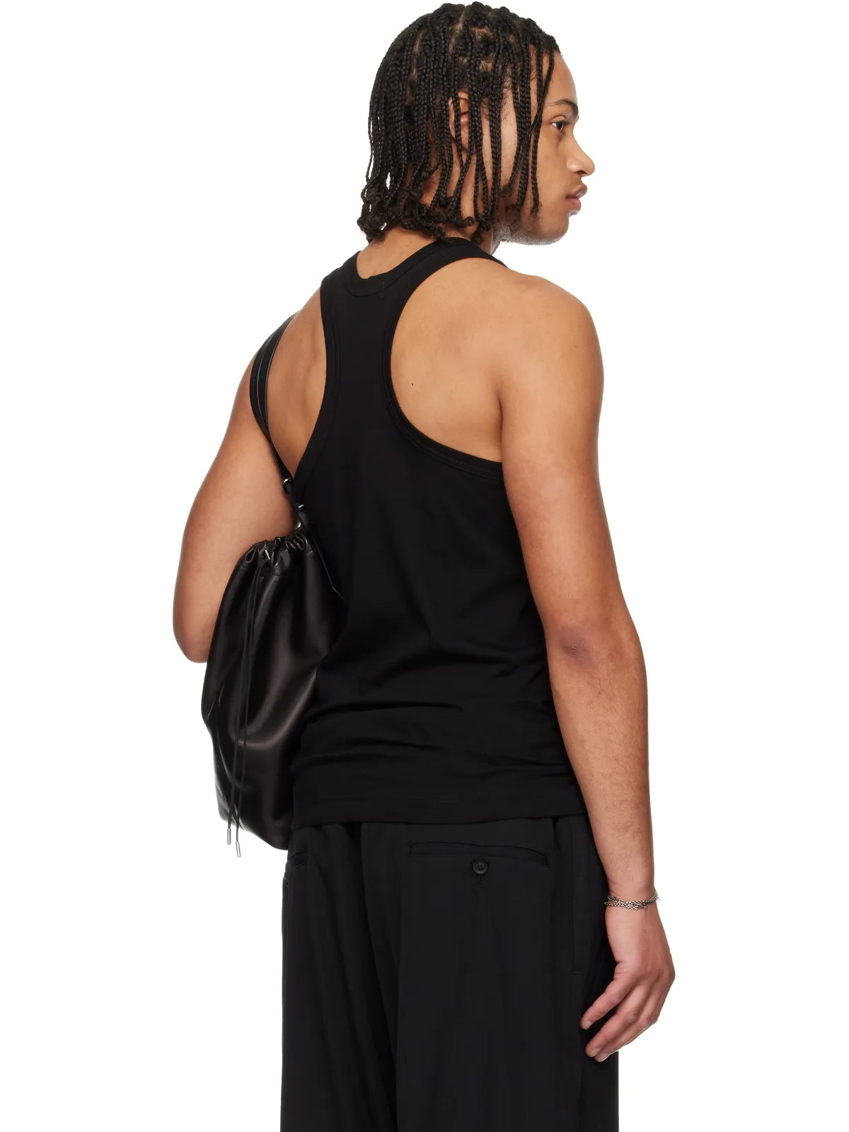 YOHJI YAMAMOTO Single Jersey Vネック タンクトップ - 画像3
