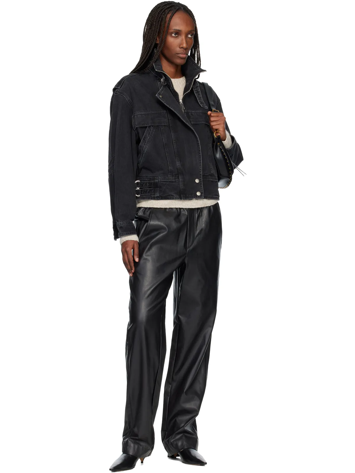 Isabel Marant Etoile Nereane フェイクレザー トラウザーズ - 画像4