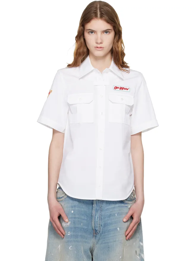 OFF-WHITE OFF-WHITE Popeline Short Sleeve Fitted シャツの商品画像
