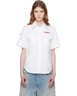 OFF-WHITE Popeline Short Sleeve Fitted シャツ - サムネイル1