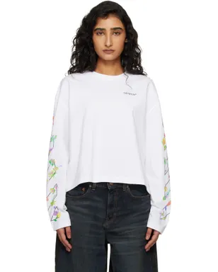 OFF-WHITE Diagonal Glowing Flower Tシャツ - サムネイル1