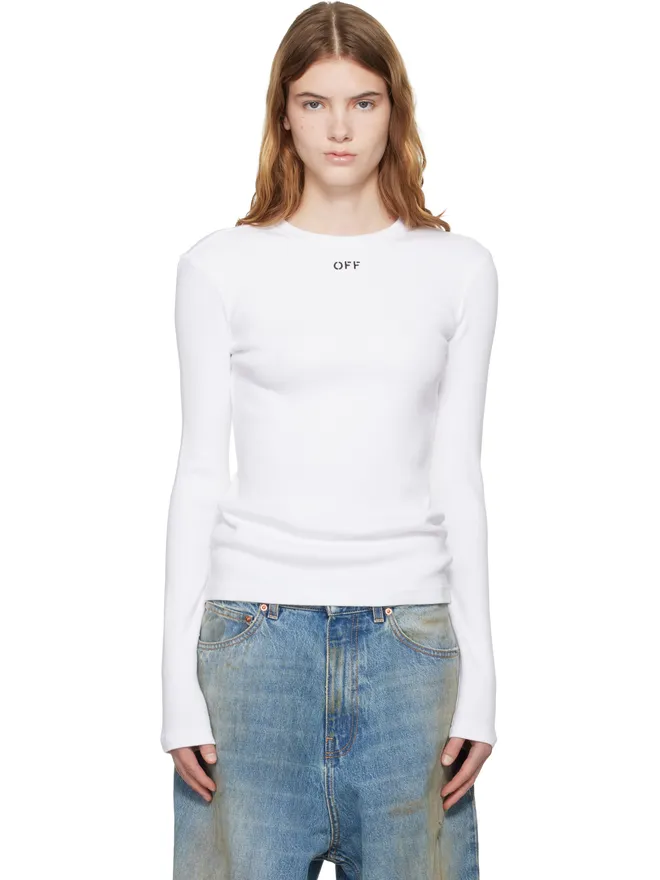 OFF-WHITE OFF-WHITE 'OFF' Stamp Rib Long Sleeve Crew Tシャツの商品画像