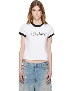 OFF-WHITE Embroidered Script Fitted Tシャツ - サムネイル1