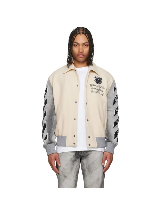 OFF-WHITE OFF-WHITE ウール デニム リラックス バーシティジャケットの商品画像
