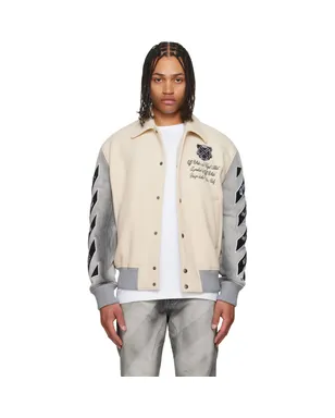 OFF-WHITE ウール デニム リラックス バーシティジャケット - サムネイル1