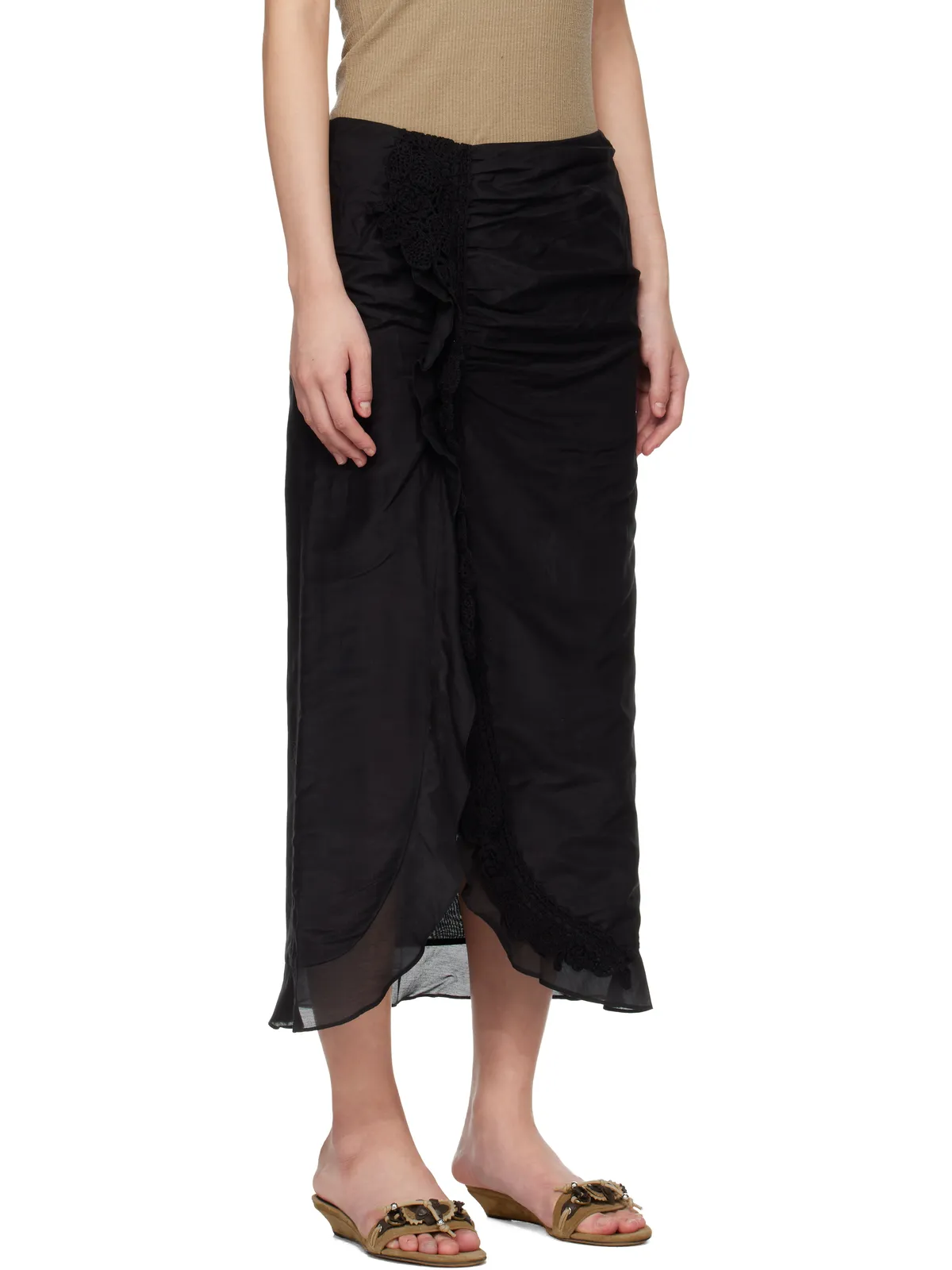 Isabel Marant Velina クロシェ コットン シルク ミディアムスカート - 画像2