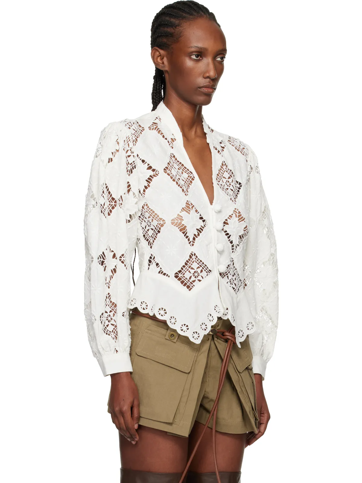 Isabel Marant Nina Cotton Linen ボタンアップ ブラウス - 画像2